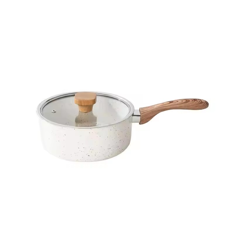 Határokon átnyúló japán stílusú serpenyő, háztartási rizsköves tapadásmentes hó, lapos tejes edény, kétcélú instant tésztás edény