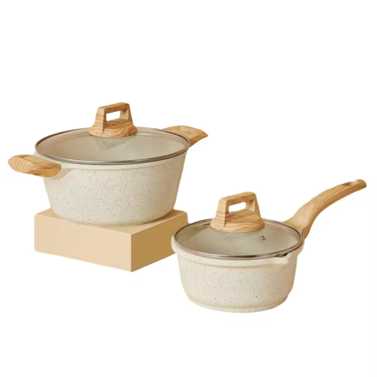 Egyedi logóval ellátott alumínium tapadásmentes leveskészletek fogantyúval