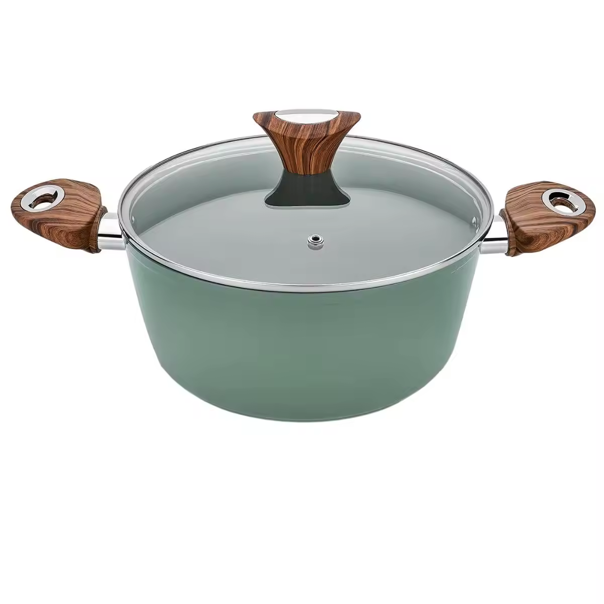 Konyhai edények eco testreszabott logós, két fogantyús alumínium rakott edény üveg fedővel