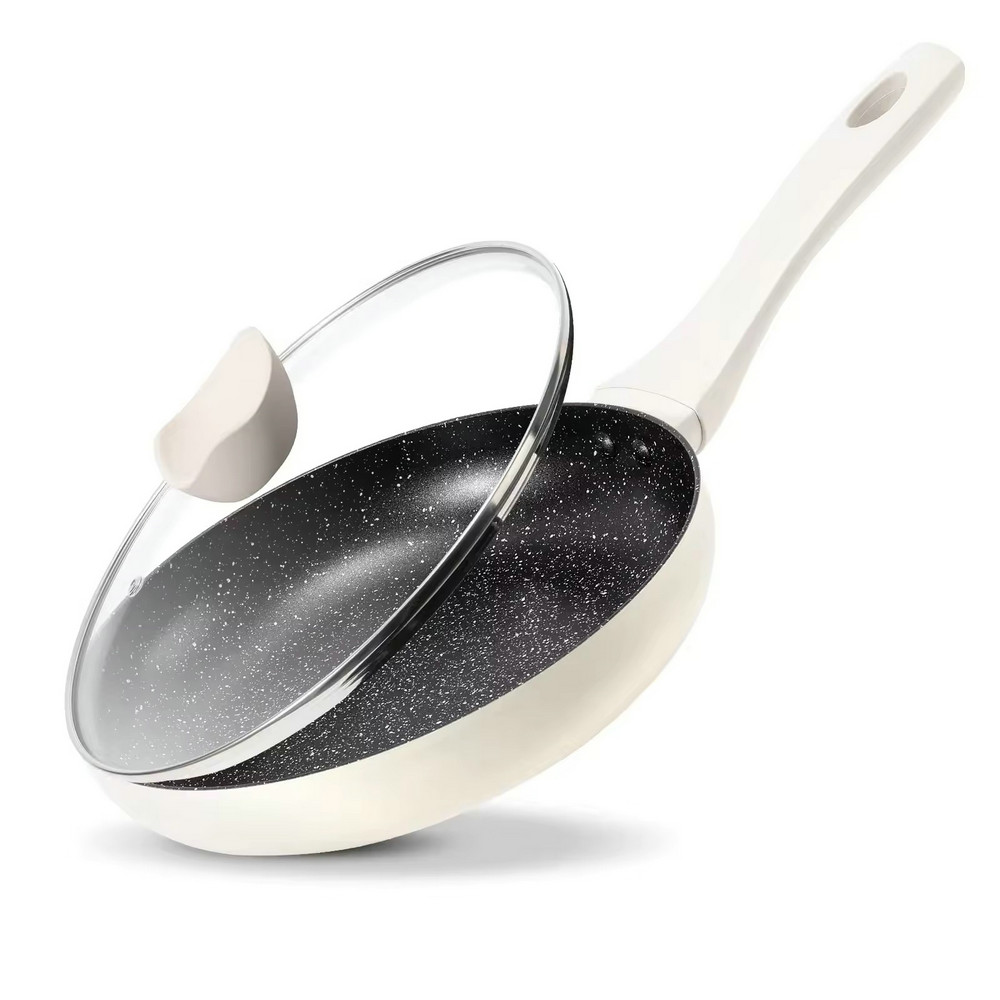 Könnyű gránit kő tapadásmentes serpenyő üveg fedéllel főzéshez